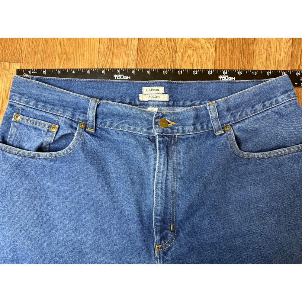 LL Bean Original Fit Straight Leg Jeans Womens 18 Reg Medium Wash Blue Cotton - Picture 4 of 10